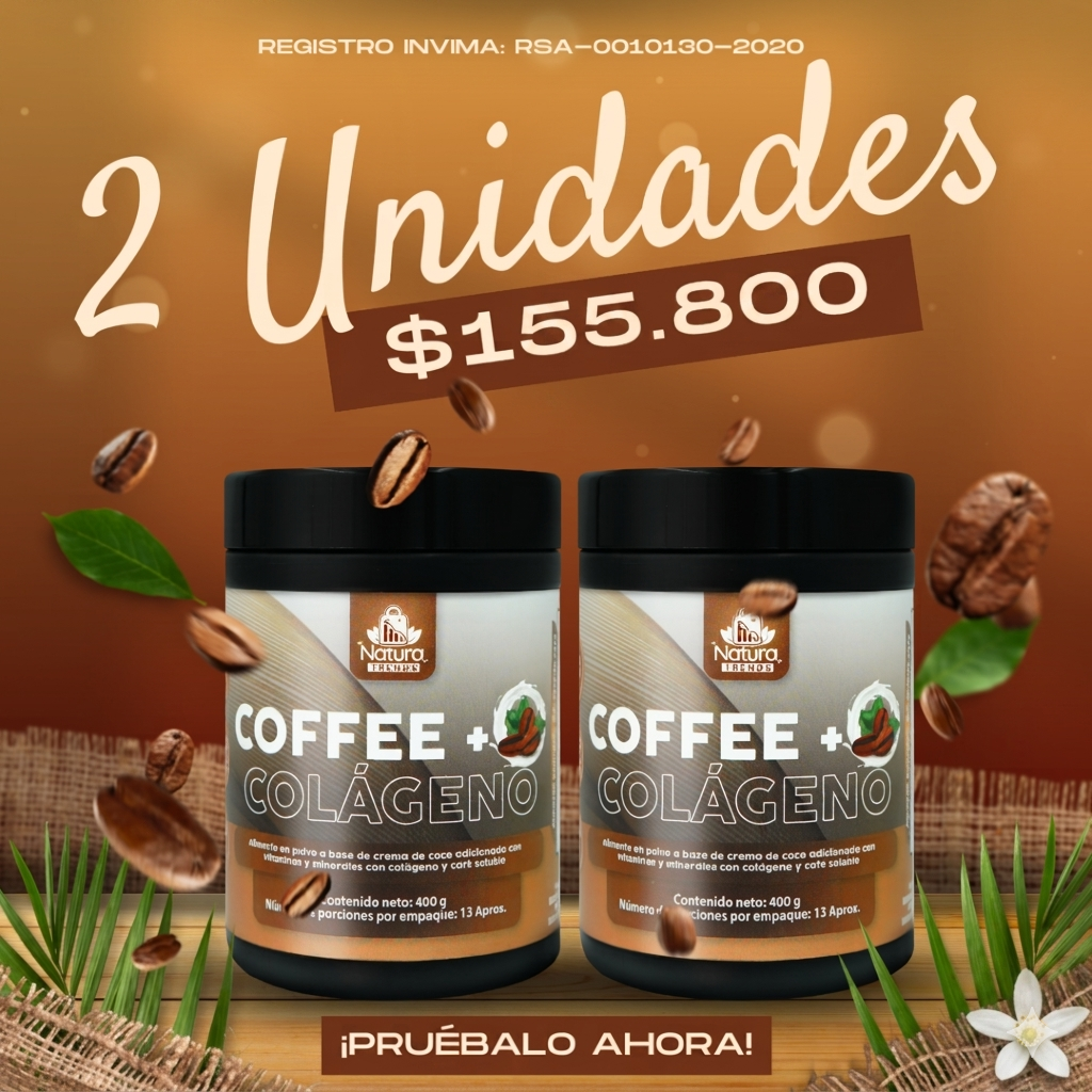 Café con Colágeno Essential Naturals – Vainilla o Capuccino