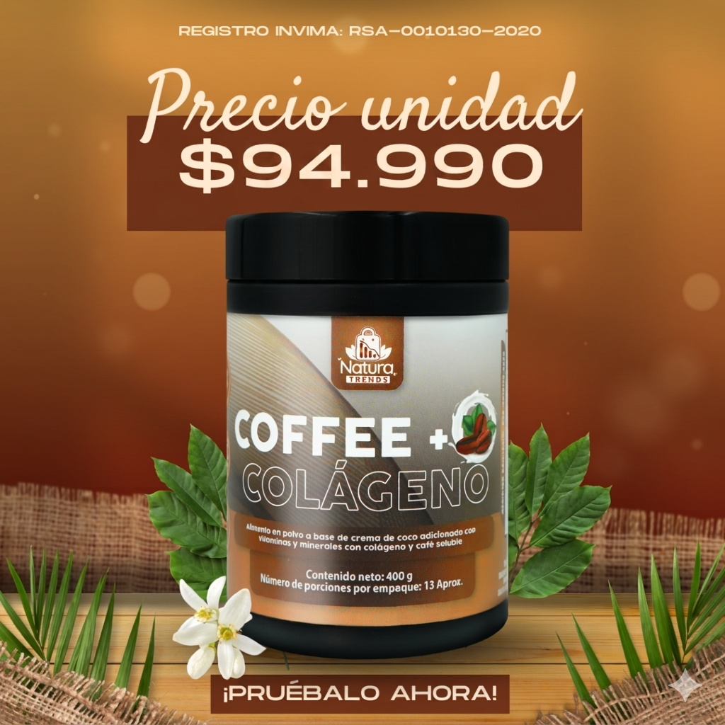 Café con Colágeno Essential Naturals – Vainilla o Capuccino